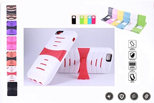 iPhone 6 Plus Case,iPhone 6S Plus Case,[Anti-Scratch][Shockproof][Drop Resistant] Dual Layer Rubber handfeel EXTREME Protection Cover Heavy Duty Case With Stand For iPhone 6/6S Plus(5.5") (White/Red)