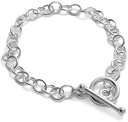 Letter Love Fashion Gift Design Silver 7" or 8" Charm Bracelet with Gorgeous Toggle Lock