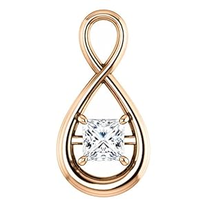 10K Rose Gold Princess Cut Diamond Pendant - 0.5 Ct.