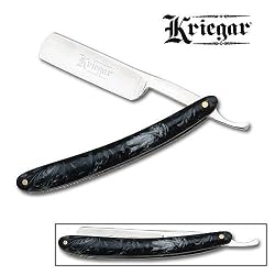 Kriegar Pearl Black Marble Handle Straight Razor