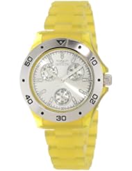 Invicta Womens 1660 Anatomic Silver Dial Yellow Frosted Plastic Watch