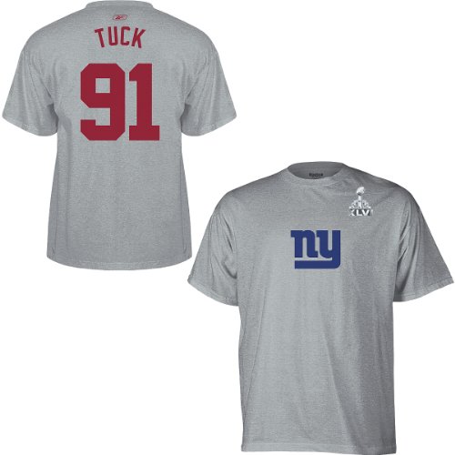 Reebok New York Giants Justin Tuck Super Bowl XLVI Name & Number T-Shirt XX Large
