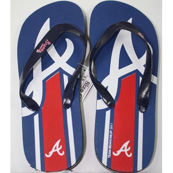 Atlanta Braves MLB Unisex Big Logo Flip Flops - M