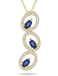 0.60 Cts Diamond & 0.73 Cts Tanzanite Pendant in 14K Yellow Gold
