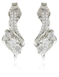 Sterling Silver Diamond with Mircale Plate Earrings (1/4 Cttw, I-J Color, I2-I3 Clarity)