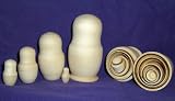 Plain Blank Unpainted Russian Nesting Doll * 5 pc / 4 in * Paint yourself * u-505.4