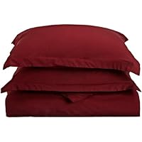 Clara Clark 1200 Grand Series 3 Pc Solid Duvet Cover - King, Burgundy Red - 104 x 90 Inches - Includes 2 Pillow Shams - More Soft Comfortable and Breathable than Cotton