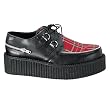 CREEPER 2 Inch MENS Platform Creeper Shoe Casual Platform Shoe Rockabilly Retro Black Leather