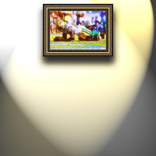 Completely Handpainted American Football Sport Painting, Custom Order FL4935, Oil on Canvas, with Option to Paint Jerry, Brett & Co. from Any Other Favorite Photograph or Picture, Unframed, Size 27'' x 39