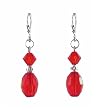 Earrings - E84 - Crystal Rice Drop ~ Siam Red