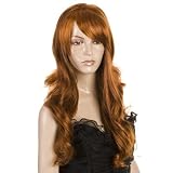 Auburn Long Wavy Fashion Wig | In the Style of Khloe Kardashian and Isla Fisher | Heat Styleable Fibre