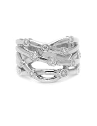 18k White Gold Interwoven Diamond Ring ( 0.43 CTTW, G-H Color, SI1-SI2 Clarity )