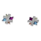 Oliver Weber 8443 Rhodium Swarovski Crystal Multi Earrings