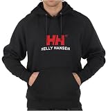Helly Hansen Mens Large Logo Hoody Black/White/Red