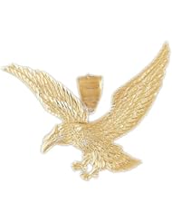 Dazzlers Solid 14k Gold Flying Eagle Charm Pendant Available in three colors from jewelsberry (weights: 13.1 grams only)