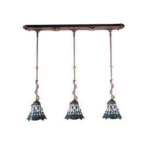 Dale Tiffany TH100873 Dragonfly Pendant Light, Antique Golden Sand and Art Glass Shade