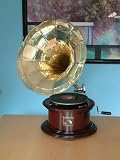 GRAMOPHONE WITH HORN/ ROUND/ REPRODUCTION PHONOGRAPH