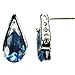 CZ-Teardrop Earrings, Azure-Colored CZs, Post title=