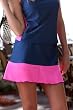 Center Court: Volley Tennis Skirt: Sport Blue With Pink Ruffle