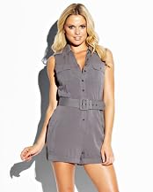 bebe Sleeveless Silk Romper