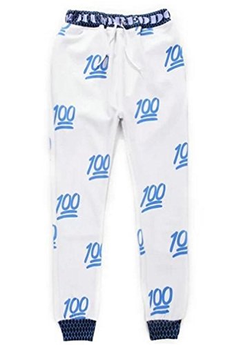 Easy Mens' Emoji 100 Score Joggers 3D Printed Sweatpants S/M/L/XL