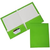 JAM Paper&reg; Two Pocket Glossy Presentation Folder - Lime Green - sold individually