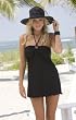 Black Ribbon Hat with White Stitching: Hat Only