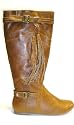 Womens Odeon Fashion Designer Tan Brown Fringe Tassles Boots