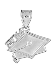 10k White Gold Class of 2014 Graduation Cap Charm Pendant