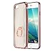 iPhone 8 Case,iPhone 7 Case, Ultra Thin Clear Luxury TPU Rose Gold Bumper Case Cover with Built-in Ring Grip Holder for Apple iPhone 8/iPhone 7