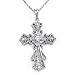 14K White Gold Celtic Cross Diamond Pendant w/ 16 inches necklace