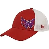 New Era Washington Capitals Youth Girls Red-White Jr. Jersey Shimmer Mesh Back Adjustable Hat