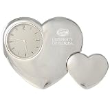 Florida Gators Silver Tone Double Heart Clock