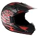 Hawk Flamma Red Matte Black Motocross Helmet