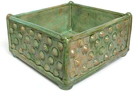 Ceramic Succulent Planter Box with Feet and Bumpy Texture