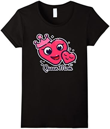 Women's Queen Mom T Shirt Cute Happy Mother's Day T Shirt For Mom Medium Black