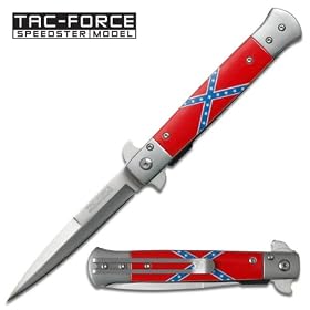 Tac Force - Couteau automatique Stilleto - American rebel flag - #YC-598E