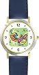 Hanukkah Dreidels Judaica Jewish Theme - WATCHBUDDY&reg; DELUXE TWO-TONE THEME WATCH - Arabic Numbers - Blue Leather Strap-Size-Large ( Men's Size or Jumbo Women's Size )