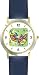 Hanukkah Dreidels Judaica Jewish Theme - WATCHBUDDY&reg; DELUXE TWO-TONE THEME WATCH - Arabic Numbers - Blue Leather Strap-Size-Large ( Men's Size or Jumbo Women's Size )