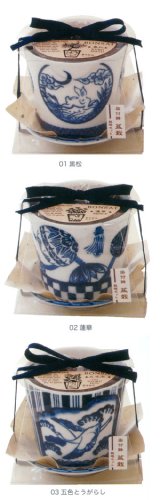 植木鉢と種がセットになった<br>染付鉢 盆栽セット