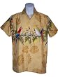 Men's Hawaiian Shirt-Parrots Band on Cream