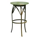 Ceramic Birdbath with Yellow Warbler