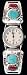 Men's Sterling Silver, Turquoise and Coral Watch by Effie Calavaza, #459
