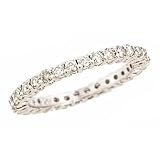 Prongs Diamond Wedding Anniversary Eternity Band Ring 14K White Gold (0.80cttw, VS Clarity, F Color)