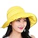 Kafeimali Summer Bill Flap Cap UPF 50+ Cotton Sun Hat Neck Cover Cord for Women (Yellow)