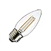 Mooncolour 2W LED Filament Candelabra Bulb, 25-watt Equivalent,For Use in chandeliers,Warm White 2700K, wall sconces, and pendant lighting, 4 Pack