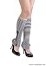 Striped Acrylic Leg Warmers With Skull Zipper Pull Accent (Black/White;One Size)