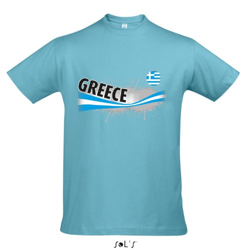 Fanshirt Herren GREECE, Griechenland Ländershirt EM / WM Trikot S-XXL , Atoll blue , M