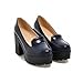 Show Shine Women's Fashion Platform High Chunky Heel Loafers Shoes