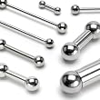 316L Surgical Steel Barbells - 16G, 3mm Ball, 1/4" Length - Sold as a Pair